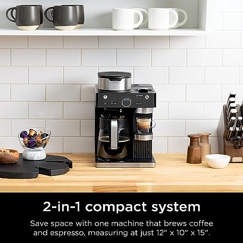 Black Espresso & Coffee Maker, Single-Serve & Capsule Compatible, Built-in Frother N371