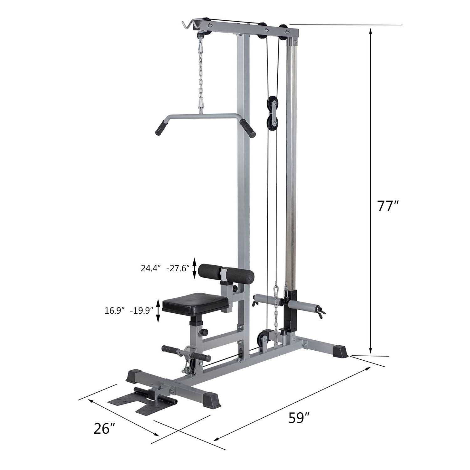 Lat Pull Down Machine Low Row Bar Cable Fitness Gym I9957