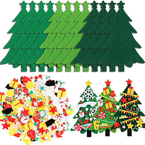 DIY Felt Christmas Tree and Ornaments Craft Decorations R220419