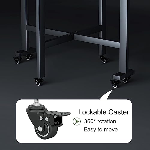 Drop Leaf Kitchen Table with 6 Wheels Metal Frame P9045