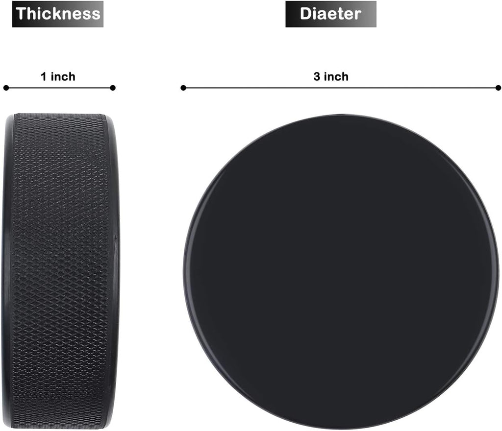 100pcs Black Ice Hockey Pucks, 3" Diameter, 6oz P161