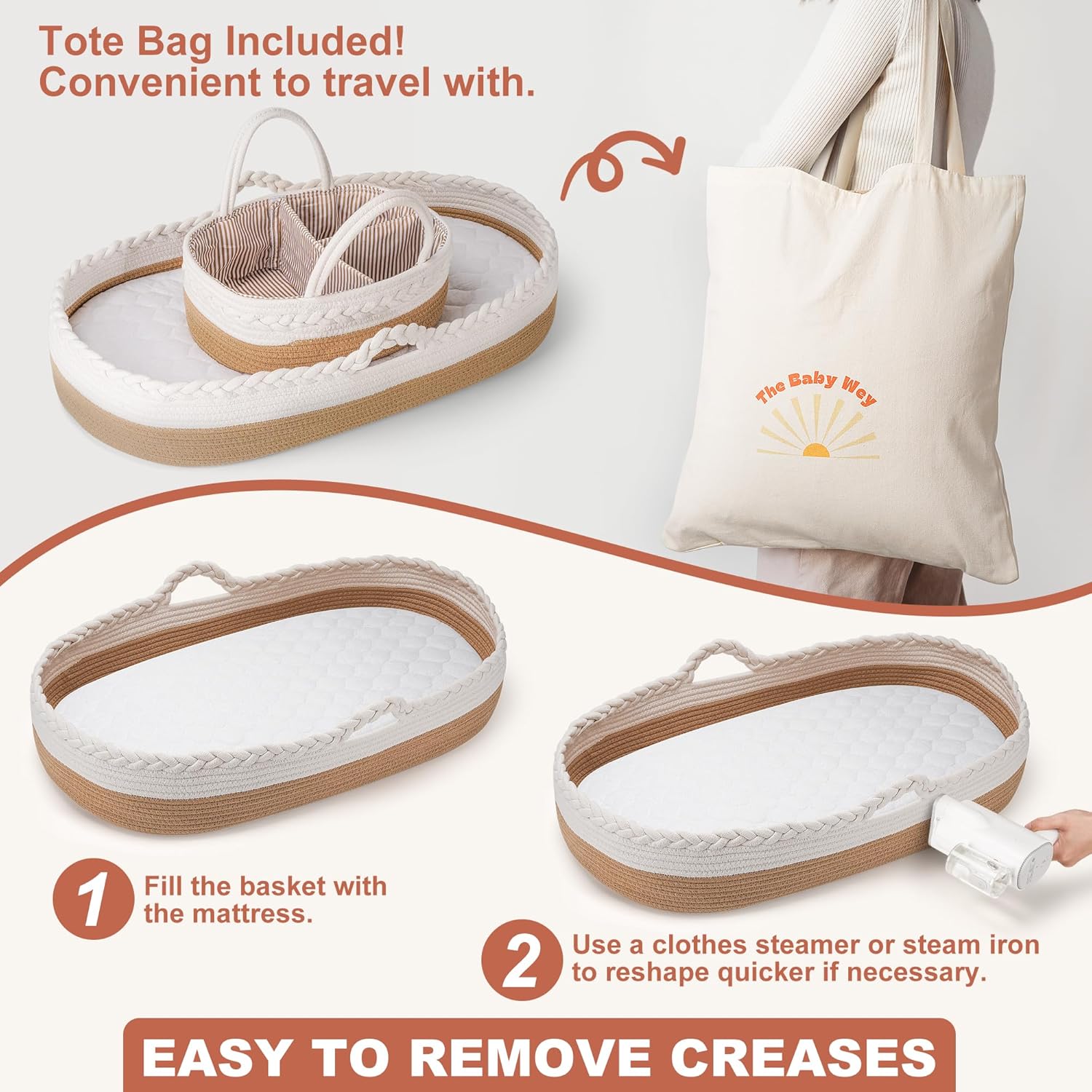 Foam Basket Pad with Washable Waterproof Pad Covers S79652