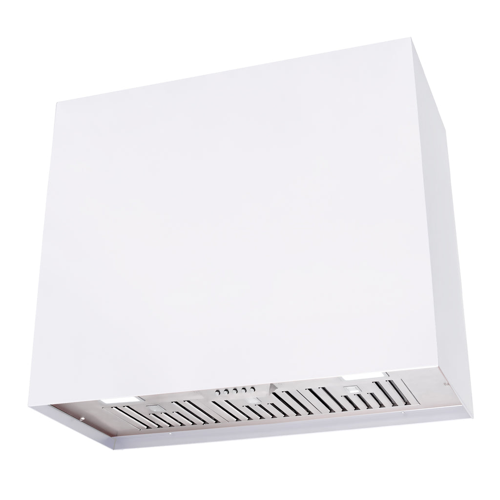 30"W x 30"H x 14D Signal White Stainless Steel Wall Mount Range Hood R31846