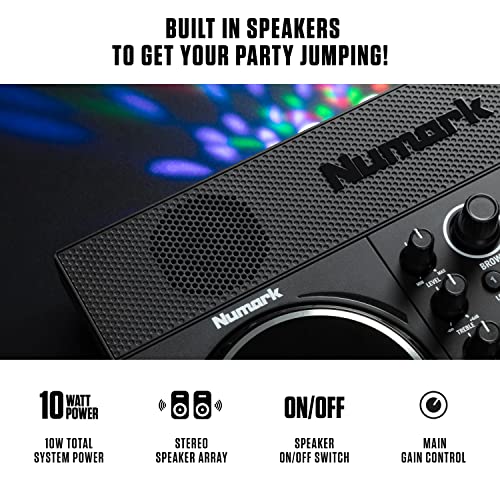 DJ Controller Bundle with Party Lights, 2 Decks, DJ Mixer, Audio Interface and DJ Headphones C13868