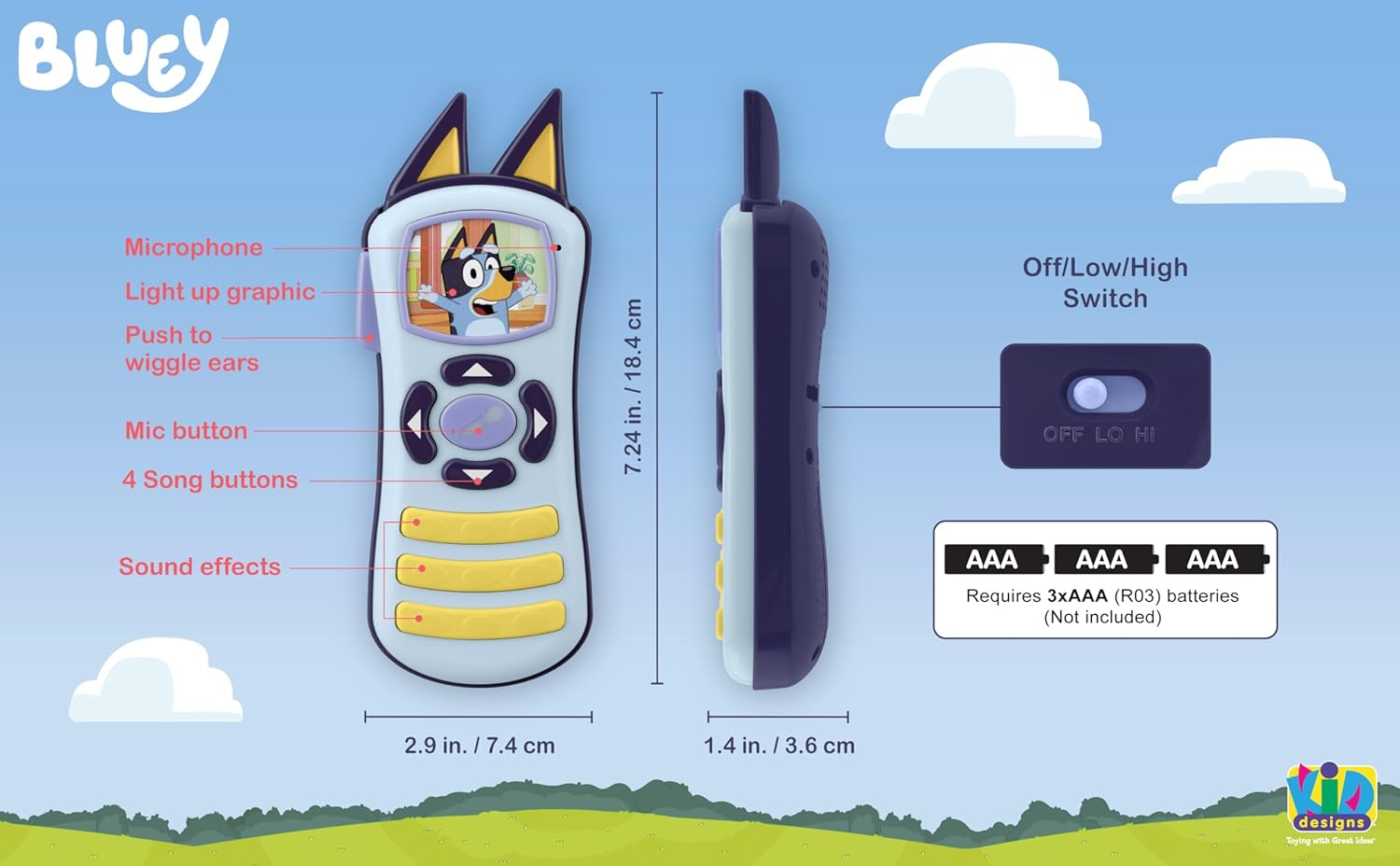 Bluey Toy Remote Control with Music and Sound Effects P906502