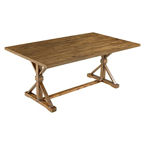 Wood Kitchen Dining Table Set for 6 Persons with Bench and Chairs, Natural Cherry Y863052