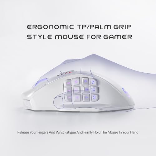 Wireless MMO Gaming Mouse, 16,000 DPI Optical Sensor, 16 Programmable Buttons H467