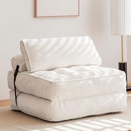 Grayish Blue Folding Sofa Bed with Corduroy Fabric Q995574
