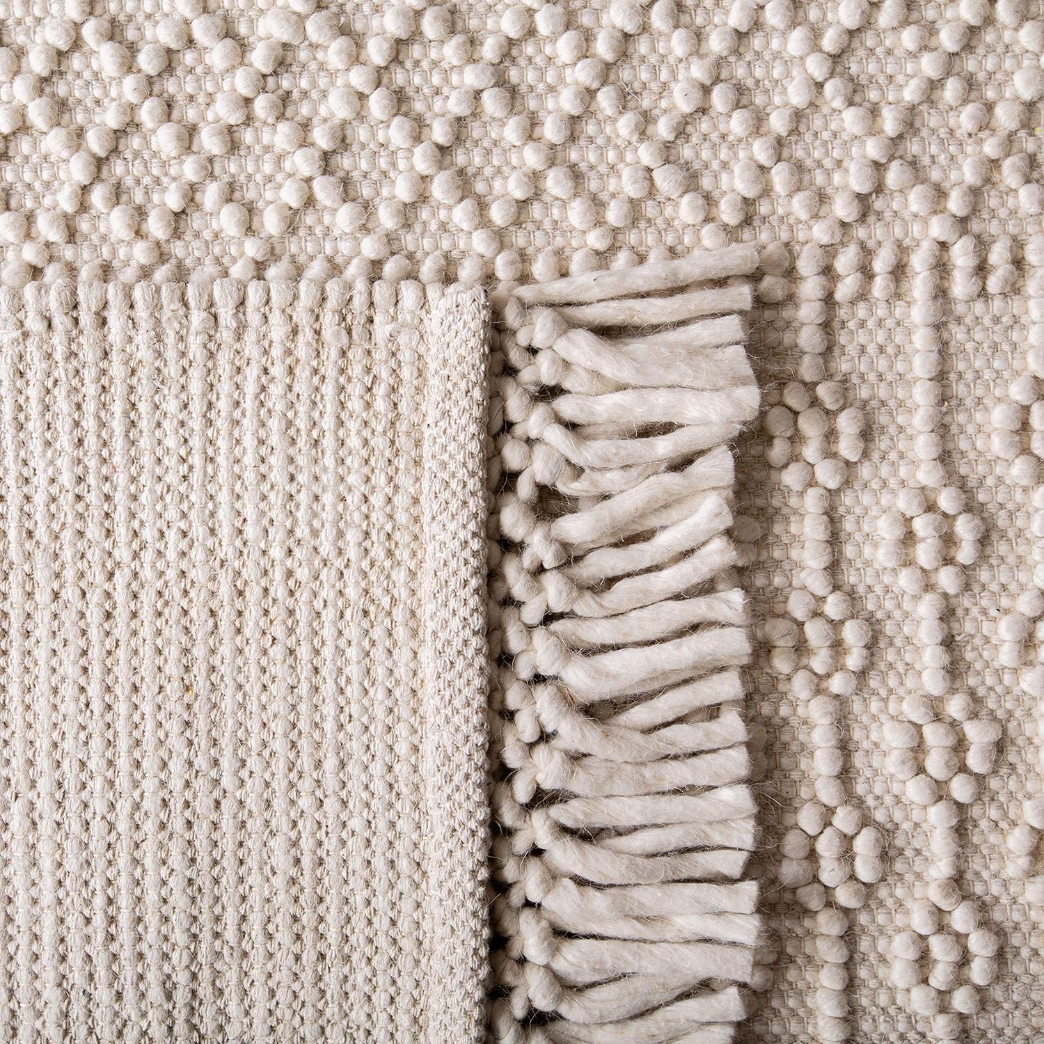 Ivory Handmade Wool Accent Rug F3665