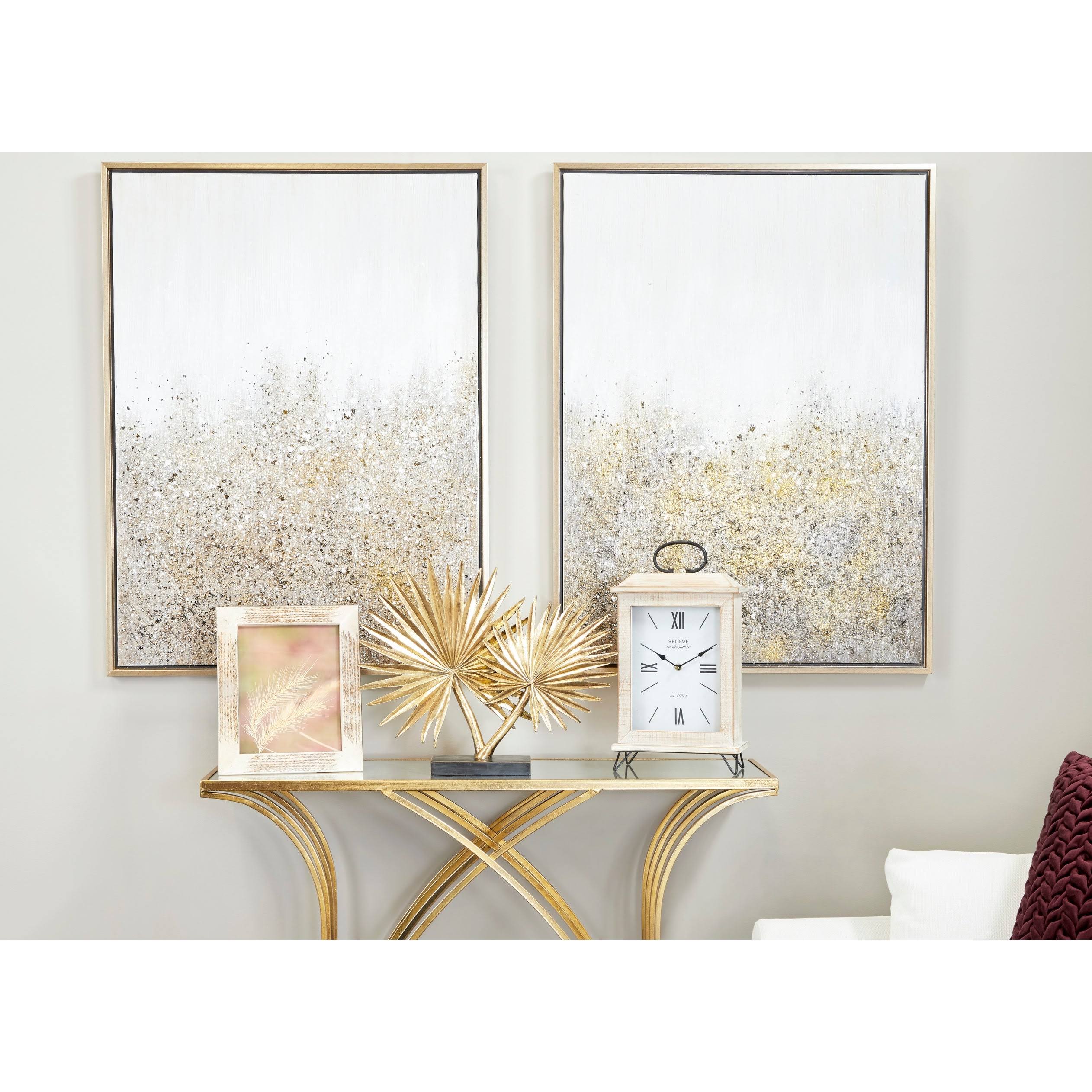 Rectangular Beige Wooden Table Clock O841