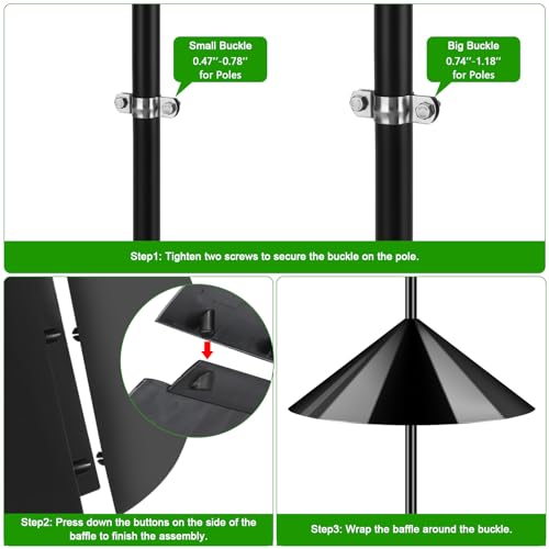 Black 19 Inch Squirrel Baffle for Bird Feeder Pole D259