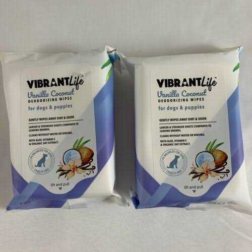 Vanilla Coconut Deodorizing Wipes for Dogs W6183