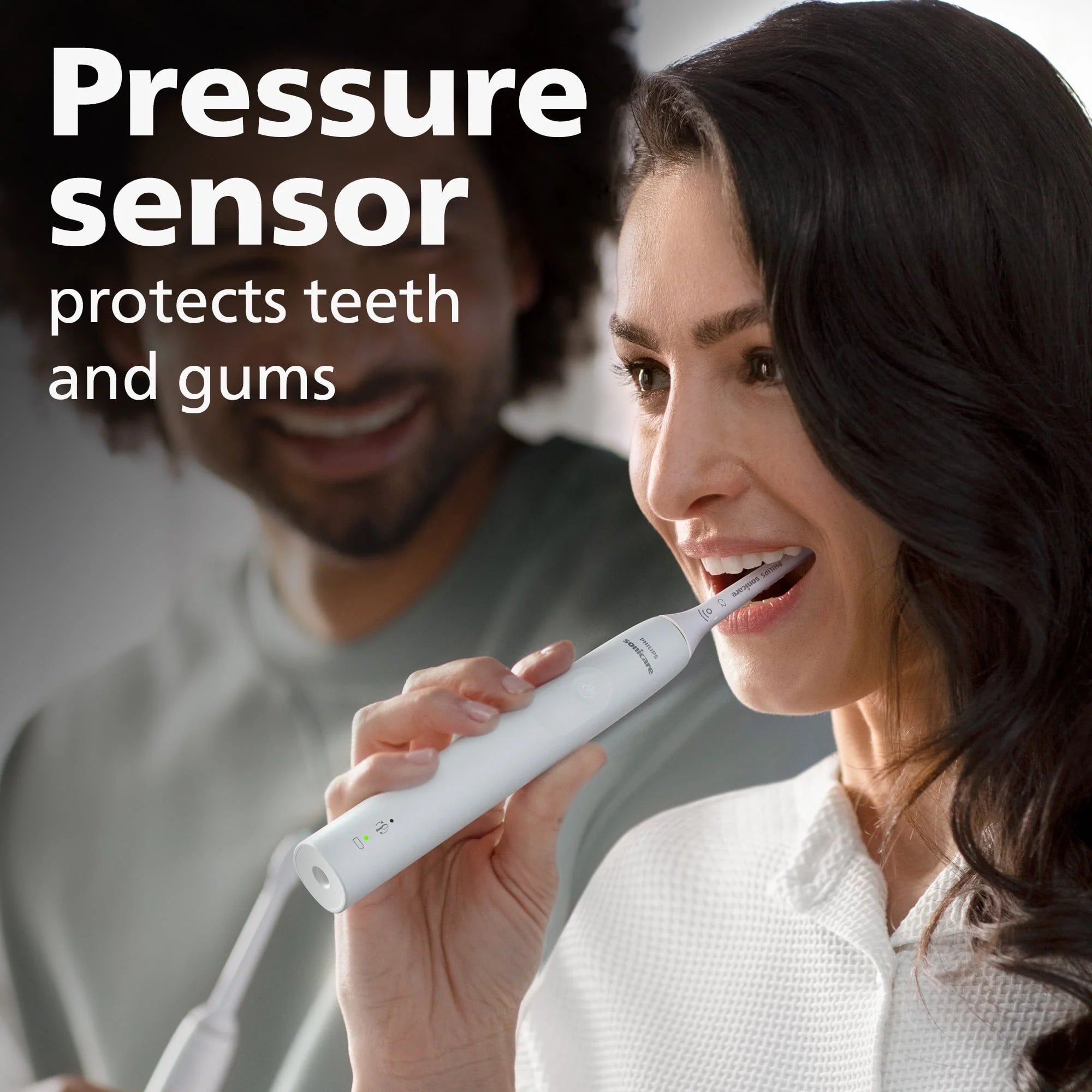 White Rechargeable Electric Toothbrush with Pressure Sensor A461