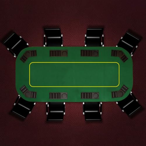 80-inch Foldable Green Poker Table Top with Cupholders and Chip Trays G676