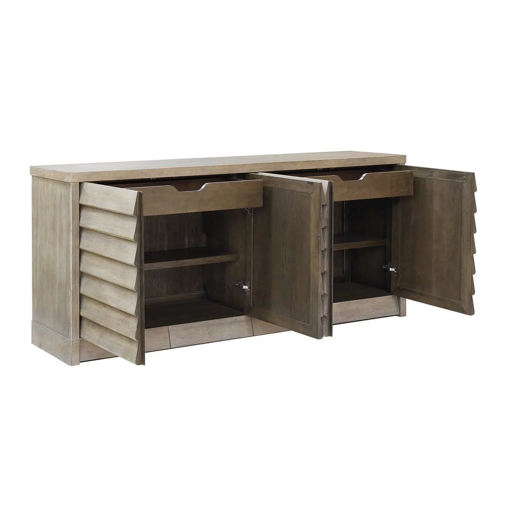 Natural Sand Finish 4 Door Wood Credenza P631794