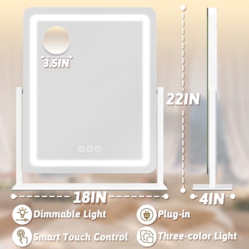 12.6"×15" LED Lighted Vanity Mirror with Dimmable 3 Modes Light E91874