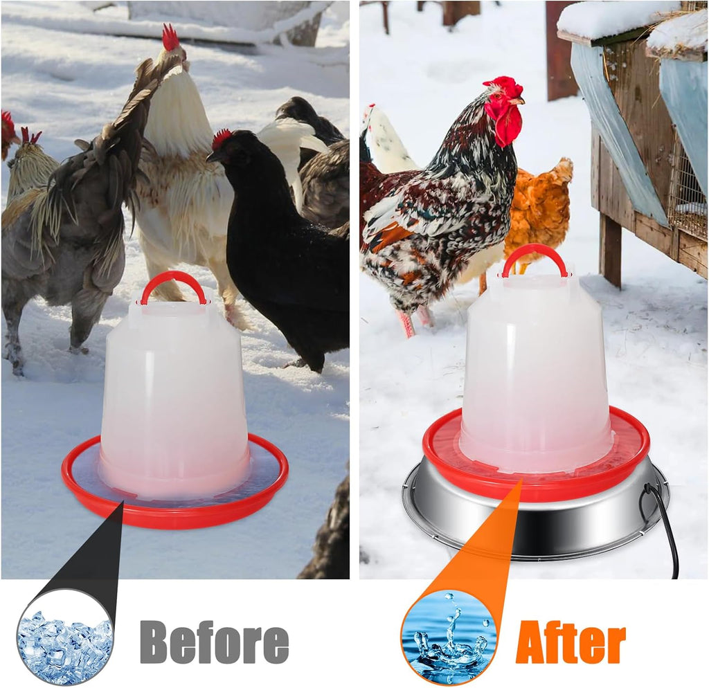 12 Inch 5 Gallons Poultry Drinker Heater Base with Thermostat and Power Cord B241416