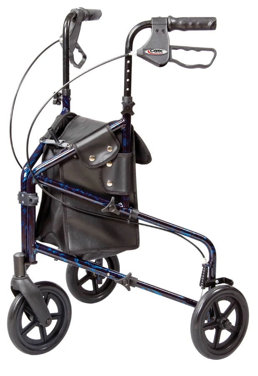 Aluminium 3 Wheel Rollator Walker, Height Adjustable Handles, 250 lb Capacity R929