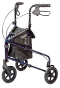 Aluminium 3 Wheel Rollator Walker, Height Adjustable Handles, 250 lb Capacity R929