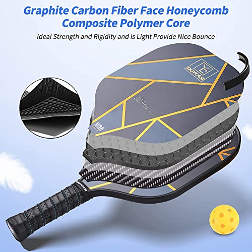 Set of 2 Carbon Fiber Pickleball Paddles with Carry Bag O197781