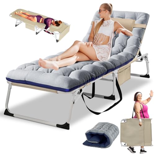 Heavy Duty Outdoor Folding Lounge Chair with Mattress K608804