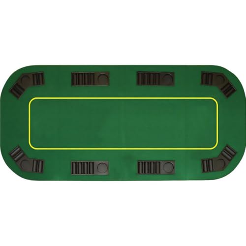80-inch Foldable Green Poker Table Top with Cupholders and Chip Trays G676