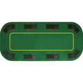 80-inch Foldable Green Poker Table Top with Cupholders and Chip Trays G676