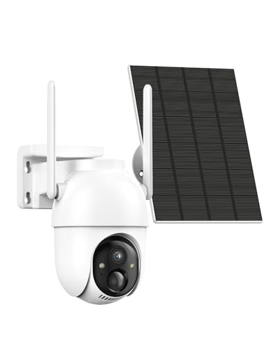 2 Cam Kit Solar Powered 2K Color Night Vision Security Cameras R348