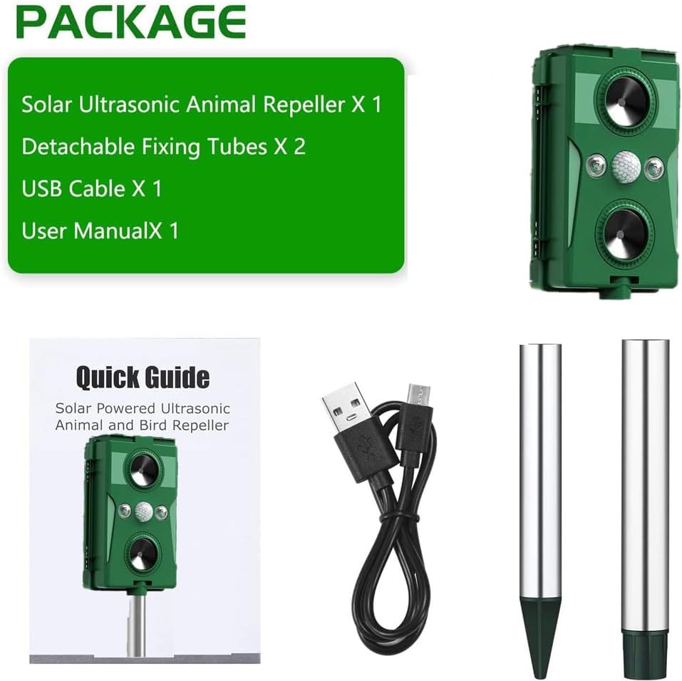 Solar Ultrasonic Repellent Waterproof with Motion Detector M3438
