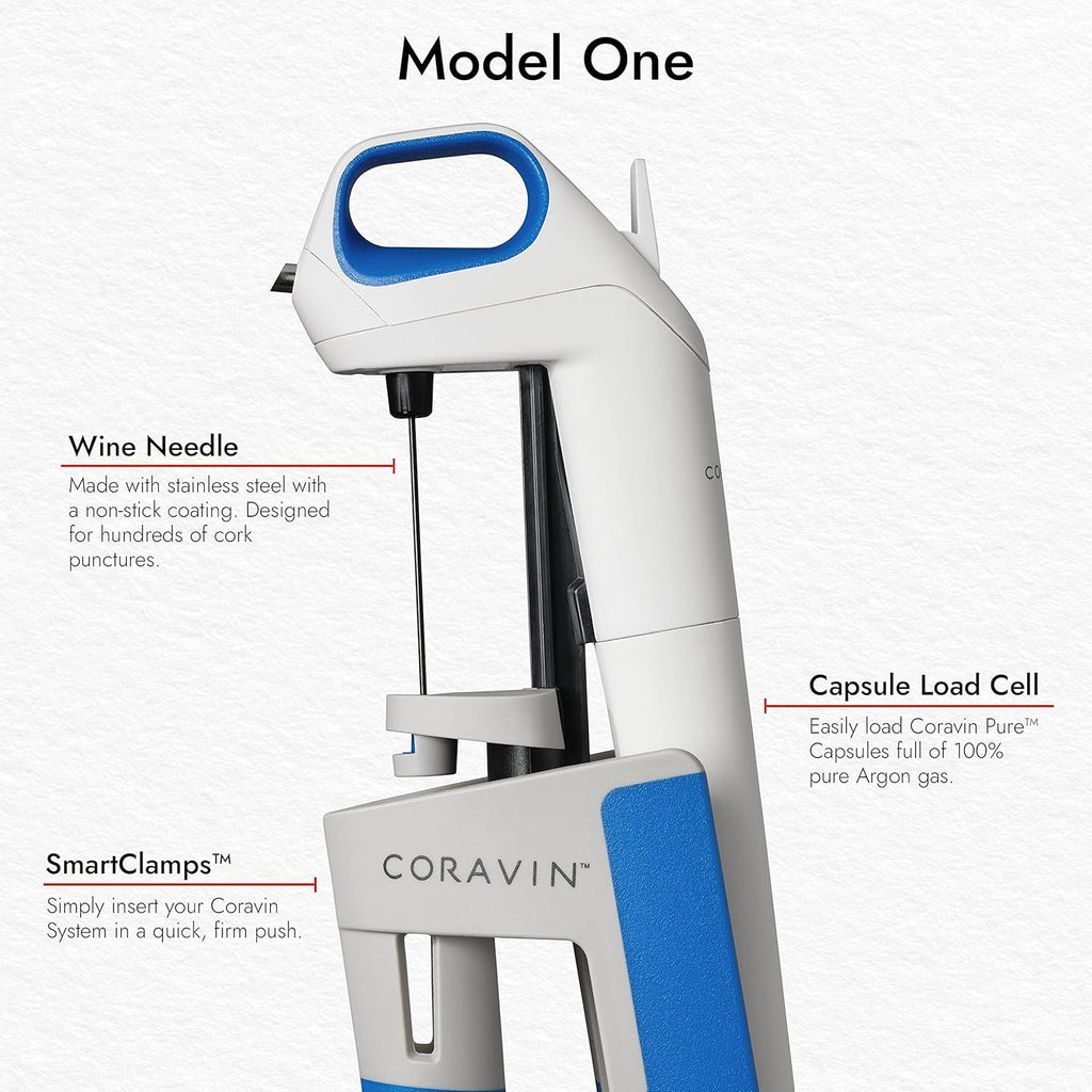 Wine Bottle Opener and Preservation System, Includes 2 Argon Capsules T508898