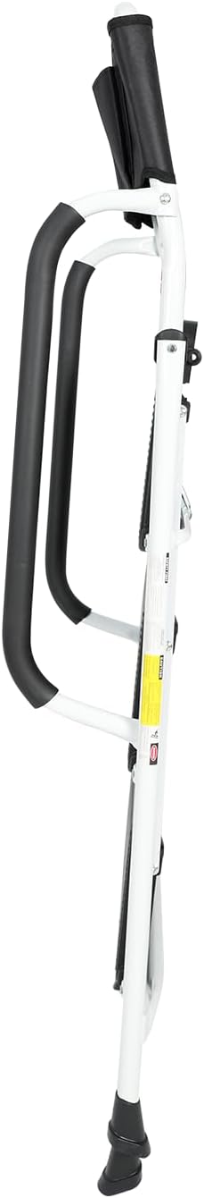 White 3 Step Ladder with Handrails & Attachable Tool Bag, 500 lbs Folding Step Stool K135