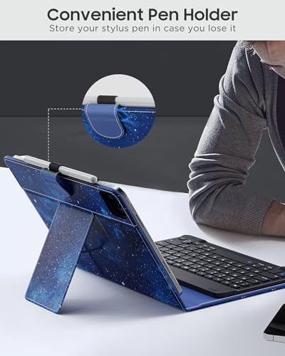 Universal Tablet Case with Removable Wireless Bluetooth Keyboard & Pen Holder A50537