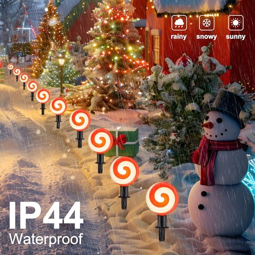 Red 10 LED Peppermint String Lights with Stakes R57339