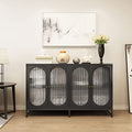 Natural Accent Storage Cabinet with Glass Doors and Adjustable Shelves U63148