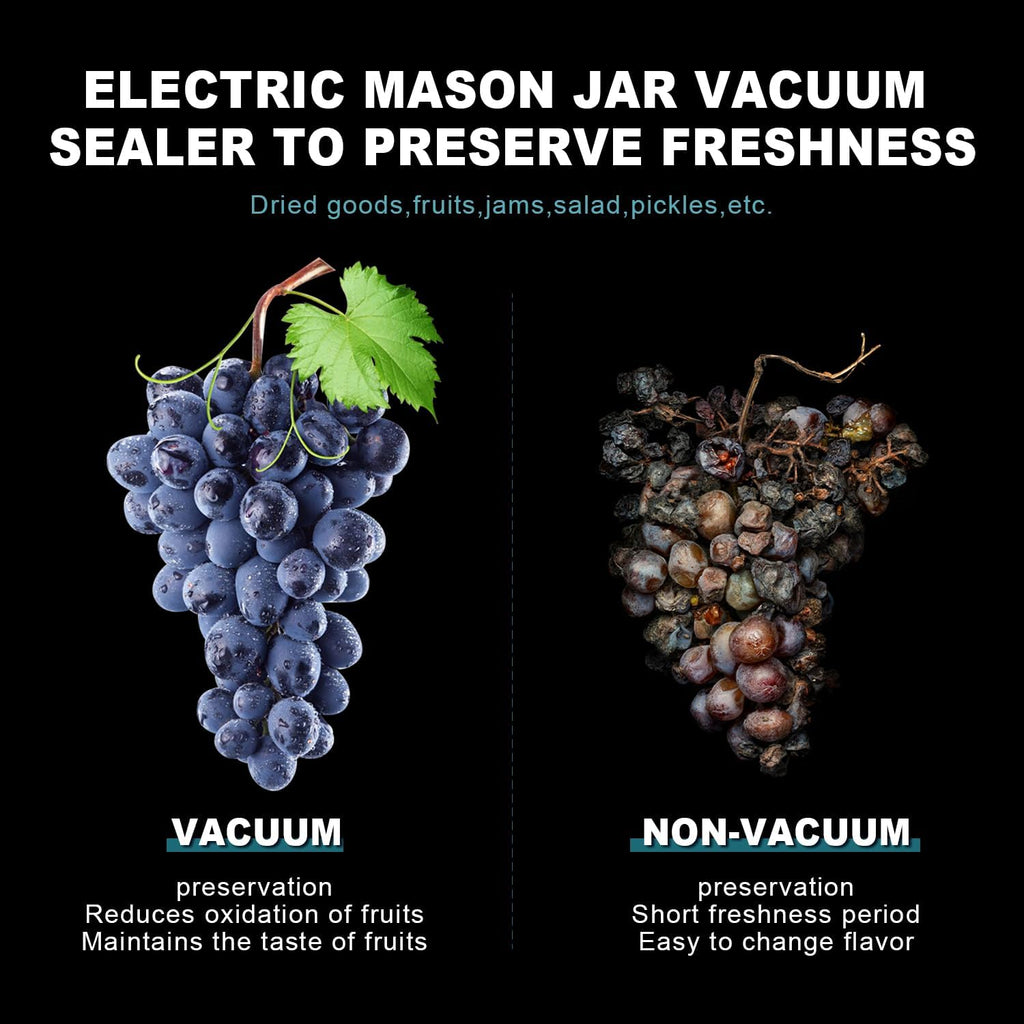 Electric Mason Jar Vacuum Sealer Kit with Wide and Regular Mouth Lids K865842