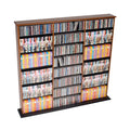 Triple Width Multimedia Wall Storage, Cherry and Black E955431
