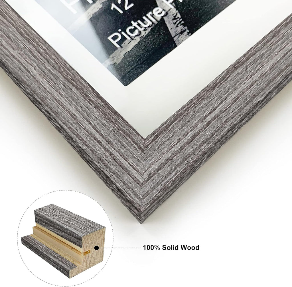 12x16 Solid Wood Picture Frame, Gray Y672