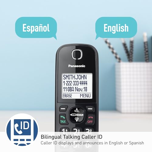 Black Corded/Cordless Phone with Digital Answering Machine, 2 Handsets B3196
