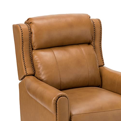 Black Genuine Leather Recliner with Nailhead Trim A787938