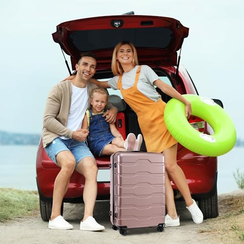 Purple Hard Shell 3 Piece Luggage Set with TSA Lock V89987