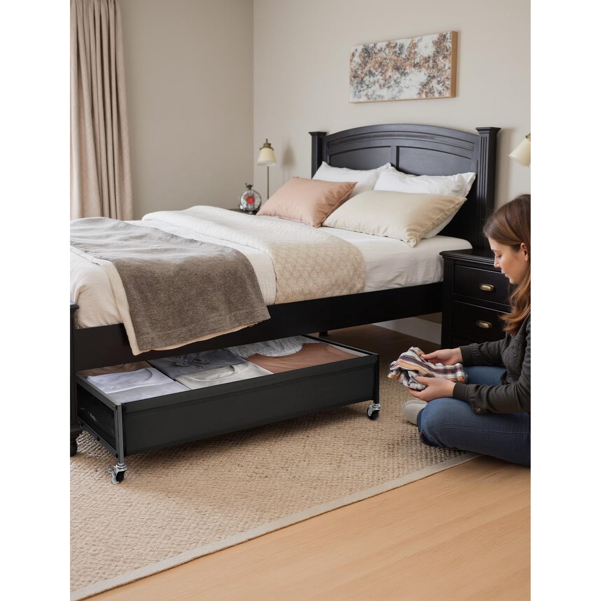2-Pack Metal Underbed Storage Bins, 80L Y39193