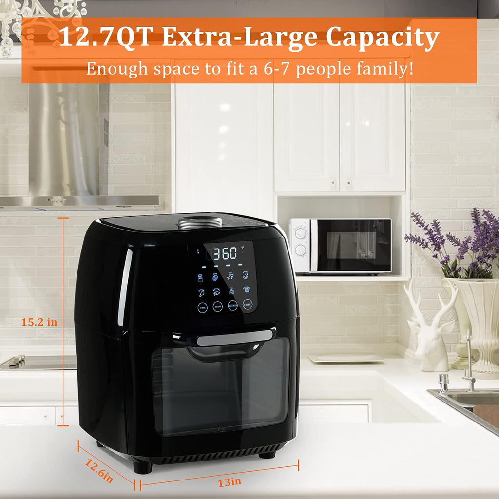 12.7-Quarts 1700W Electric Air Fryer Oven with Rotisserie V558