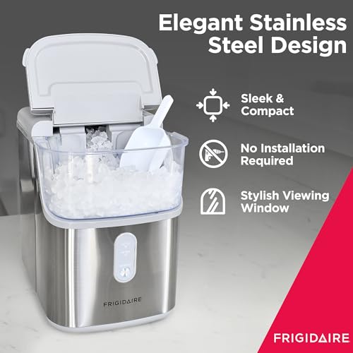 Compact Countertop Nugget Ice Maker, 33lbs per Day, Metallic Finish X900