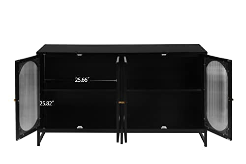 Natural Accent Storage Cabinet with Glass Doors and Adjustable Shelves U63148