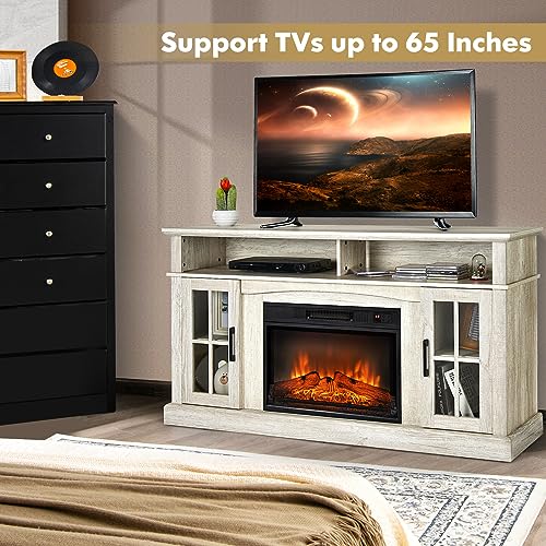 Grey Electric Fireplace TV Stand E298