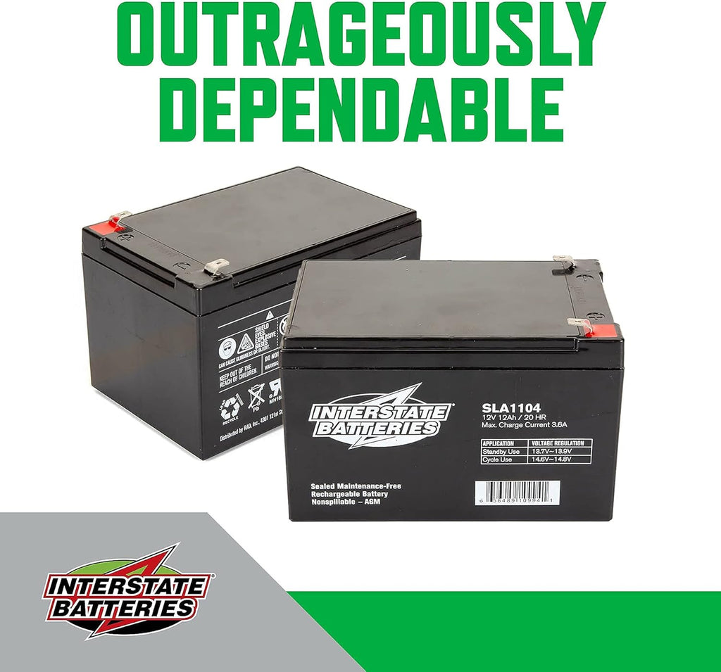 12V 12Ah Sealed Lead Acid Rechargeable SLA AGM Battery Pack of 2 M604500
