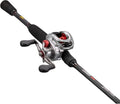 Silver Baitcast Reel and Fishing Rod Combo, 6-Foot 6-Inch 1-Piece IM6 Graphite Rod with Split Grip EVA Handle, Right-Hand Retrieve C524263