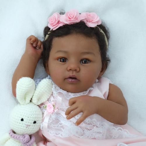 18-Inch Realistic Lifelike African American Handmade Doll G536023