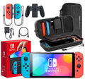 Nintendo Switch OLED Model (Neon Red/Blue) with Extra Joy-Con (Red/Blue), Dock, Joy-Con Grips and Straps, Portable Case and Earphones Z694245