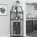 Black Corner Bar Cabinet with Detachable Wine Rack S26949
